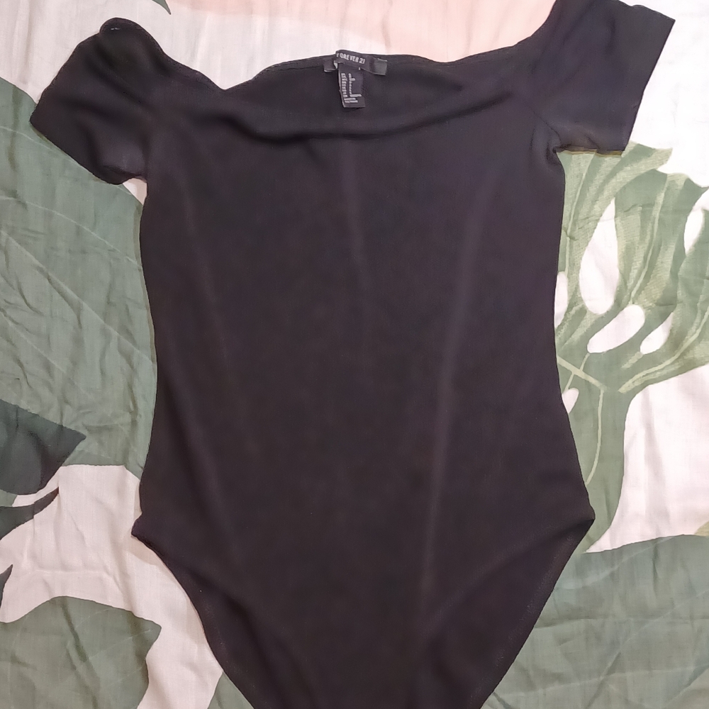 Forever 21 Black Off-Shoulder Bodysuit